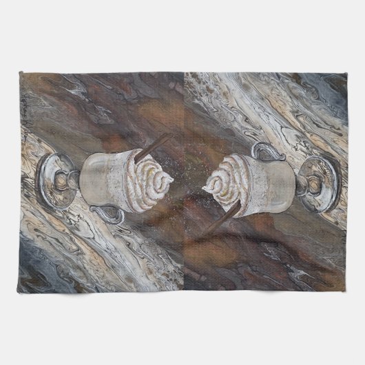 Pompoen Spice Bruin en Gouden Keukenhanddoek (Horizontaal)