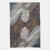 Pompoen Spice Bruin en Gouden Keukenhanddoek (Verticaal)