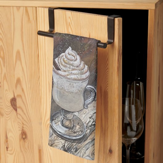 Pompoen Spice Bruin en Gouden Keukenhanddoek (Derde Gevouwen)