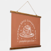 Pompoen Spice Cinnamon Rolls Hangend Wandkleed (Gebogen)