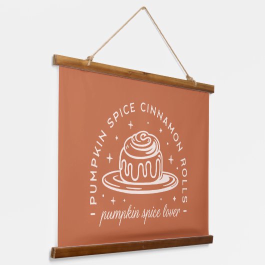 Pompoen Spice Cinnamon Rolls Hangend Wandkleed (Gebogen)