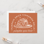 Pompoen Spice Cinnamon Rolls Kaart (Voorkant / Achterkant in situ)