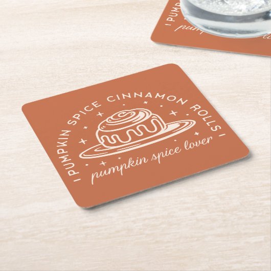 Pompoen Spice Cinnamon Rolls Kartonnen Onderzetters (Schuin)
