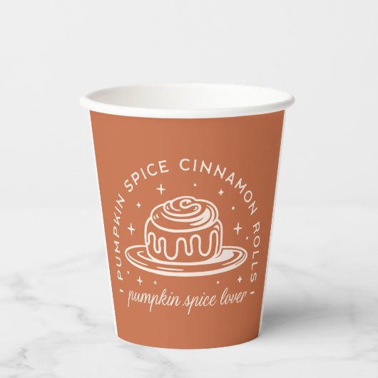Pompoen Spice Cinnamon Rolls Papieren Bekers (Voorkant)