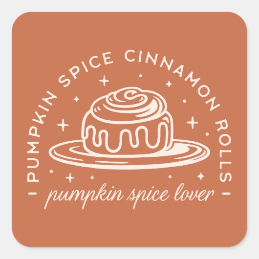 Pompoen Spice Cinnamon Rolls Vierkante Sticker (Voorkant)