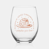 Pompoen Spice Cinnamon Rolls Wijnglas Zonder Voet (Voorkant)