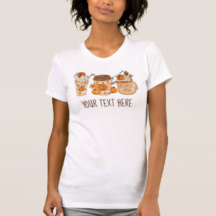 Pompoen Spice Coffee Design Retro Style Herfst Lea T-shirt