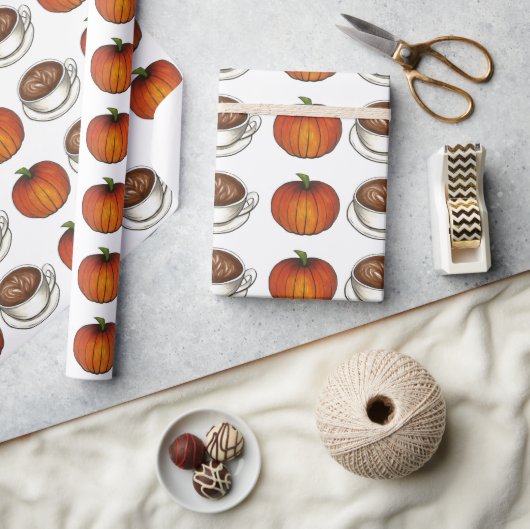 Pompoen Spice Cup of Coffee Latte Autumn Herfst Cadeaupapier (Crafts)