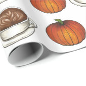 Pompoen Spice Cup of Coffee Latte Autumn Herfst Cadeaupapier (Rol Hoek)