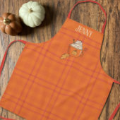 Pompoen Spice Doodle Sinaasappel Tartan Pattern Sc Schort