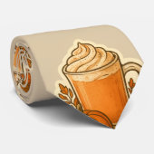 Pompoen Spice Drink met Herfst Bladeren Stropdas (Opgerold)