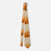 Pompoen Spice Drink met Herfst Bladeren Stropdas (Achterkant)