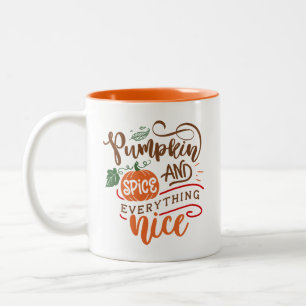 Pompoen Spice En Alles Leuke Herfst Thanksgivin Tweekleurige Koffiemok