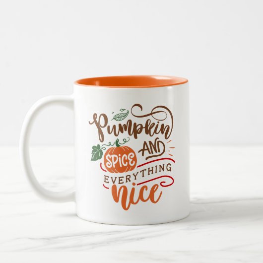 Pompoen Spice En Alles Leuke Herfst Thanksgivin Tweekleurige Koffiemok (Links)