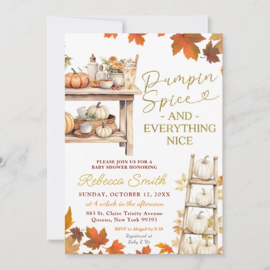 Pompoen Spice en alles Mooi Baby shower Kaart (Voorkant)