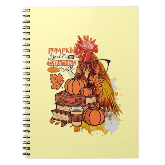 Pompoen Spice en alles Mooie Herfst Chicken Vib Notitieboek (Voorkant)