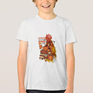 Pompoen Spice en alles Mooie Herfst Chicken Vib Tri-Blend Shirt