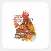 Pompoen Spice en alles Mooie Herfst Chicken Vib Vierkante Sticker (Voorkant)