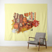 Pompoen Spice en alles Mooie Herfst Chicken Vib Wandkleed (In Situ (horizontaal))