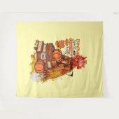 Pompoen Spice en alles Mooie Herfst Chicken Vib Wandkleed (Voorkant (horizontaal))