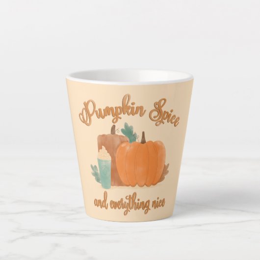 Pompoen Spice en alles Mooie Waterverf Herfst Latte Mok (Voorkant)