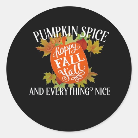 Pompoen Spice en alles wat leuke Herfst Classic Ronde Sticker (Voorkant)