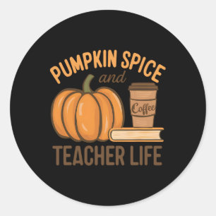 Pompoen Spice en het leven van de leraar Halloween Ronde Sticker