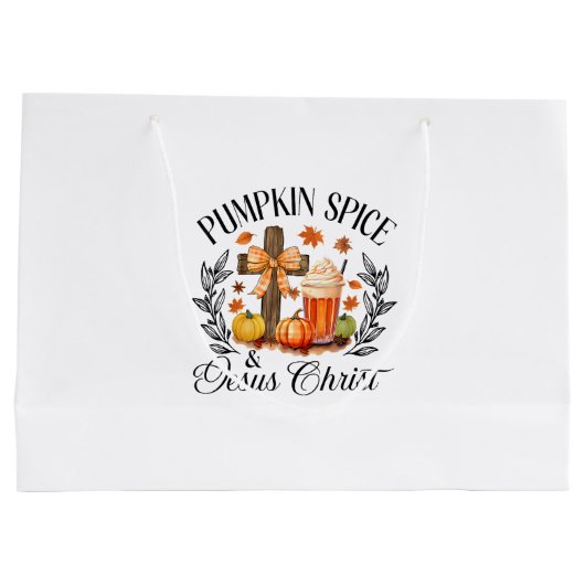 Pompoen Spice en Jezus Christus Kruis Pompoen Chri Groot Cadeauzakje (Achterkant)