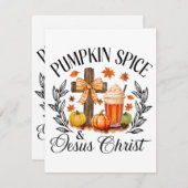 Pompoen Spice en Jezus Christus Kruis Pompoen Chri Informatiekaartje (Voorkant / Achterkant)