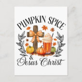 Pompoen Spice en Jezus Christus Kruis Pompoen Chri Informatiekaartje (Voorkant)
