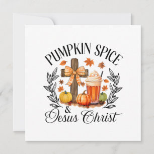 Pompoen Spice en Jezus Christus Kruis Pompoen Chri Kaart