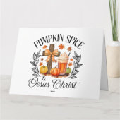 Pompoen Spice en Jezus Christus Kruis Pompoen Chri Kaart (Achterkant)