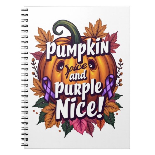 Pompoen Spice en Paarse Nice: Grappige Herfst Awar Notitieboek (Voorkant)