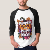 Pompoen Spice en Paarse Nice: Grappige Herfst Awar T-shirt (Voorkant)