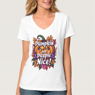 Pompoen Spice en Paarse Nice: Grappige Herfst Awar T-shirt
