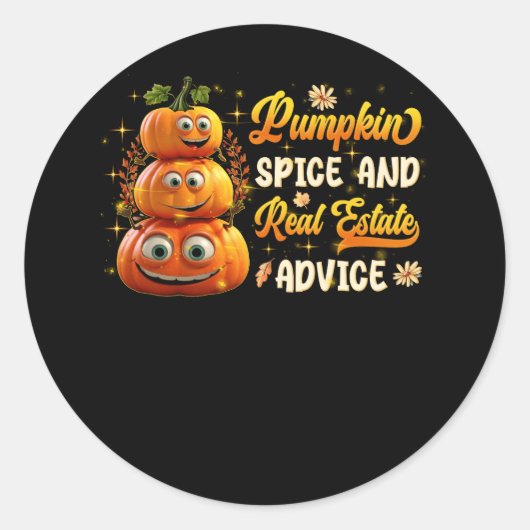Pompoen Spice en Vastgoed Advies Halloween Cos Ronde Sticker (Voorkant)