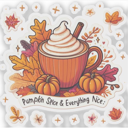 Pompoen Spice & Everything Leuke Gezellige Herfst  Sticker (Voorkant)
