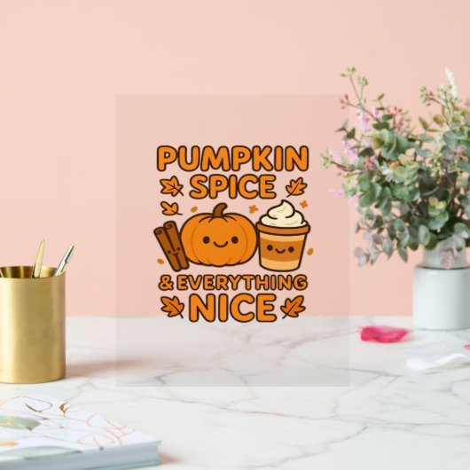 Pompoen Spice & Everything Nice – Gezellige Herfst Acryl Bord (Huwelijk)