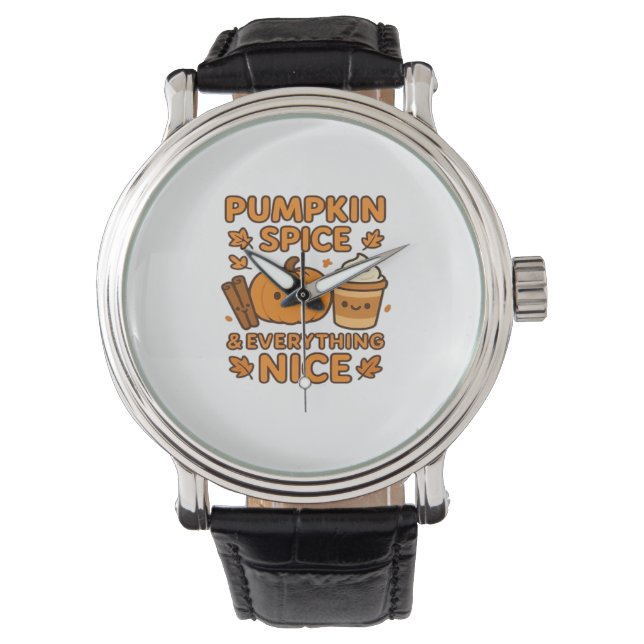 Pompoen Spice & Everything Nice – Gezellige Herfst Horloge (Voorkant)