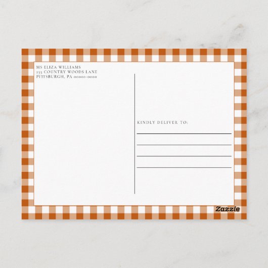 Pompoen Spice & Everything Nice – Herfst Baby show Briefkaart (Achterkant)