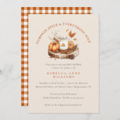 Pompoen Spice & Everything Nice – Herfst Baby show Kaart (Voorkant / Achterkant)