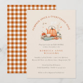 Pompoen Spice & Everything Nice – Herfst Baby show Kaart (Voorkant / Achterkant)