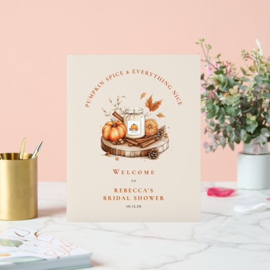 Pompoen Spice & Everything Nice – Herfst Foam Boar Acryl Bord (Huwelijk)