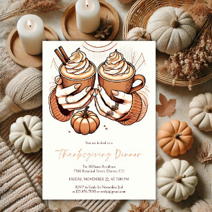 Pompoen Spice & Gezellig Herfst Thanksgiving Diner Kaart