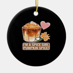 Pompoen Spice Girl Herfst Latte Sticker Keramisch Ornament
