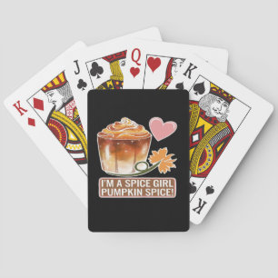 Pompoen Spice Girl Herfst Latte Sticker Pokerkaarten