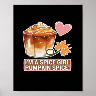 Pompoen Spice Girl Herfst Latte Sticker Poster