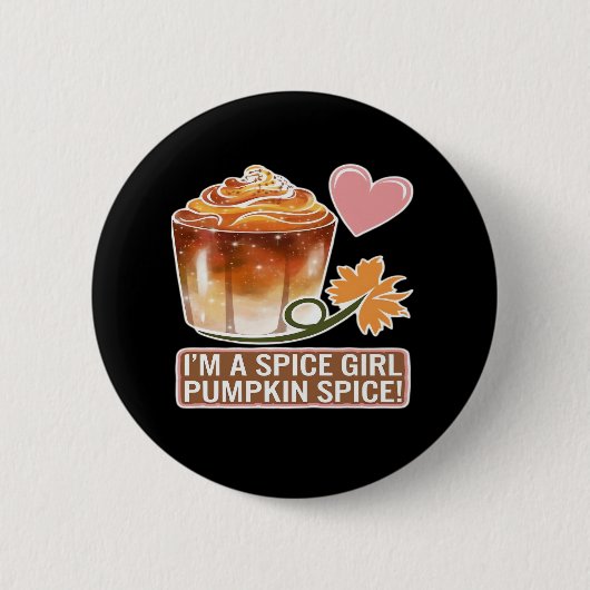 Pompoen Spice Girl Herfst Latte Sticker Ronde Button 5,7 Cm (Voorkant)