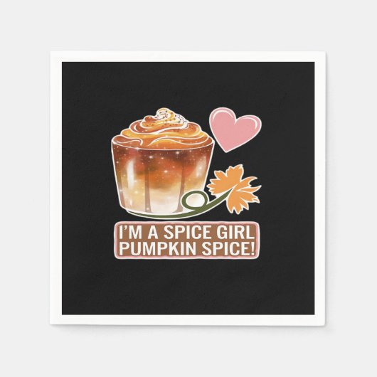 Pompoen Spice Girl Herfst Latte Sticker Servet (Voorkant)