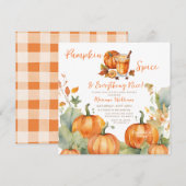 Pompoen Spice Herfst Baby shower Boho Sinaasappel Kaart (Voorkant / Achterkant)